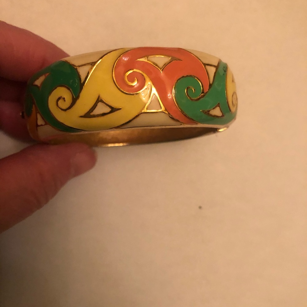 1960s look enamel pattern bracelet colorful cool